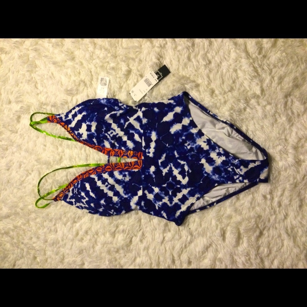 La Blanca Tie Die plunge Bathing suit